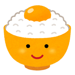 卵かけご飯のキャラクターのイラスト