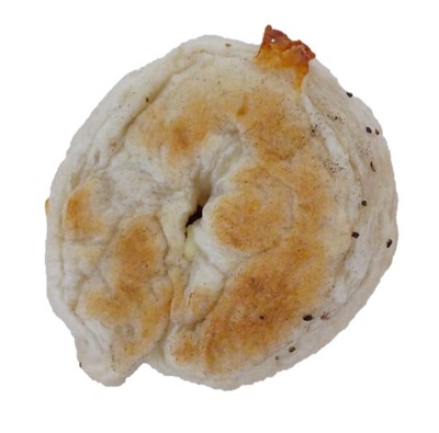 BAGEL8744(ベーグルハナヨシ)のチーズチーズベーグルを裏から見た写真