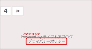 プライバシーポリシーのスクリーンショット
