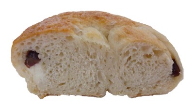 BAGEL8744(ベーグルハナヨシ)のクリームチーズ小豆ベーグルの断面写真