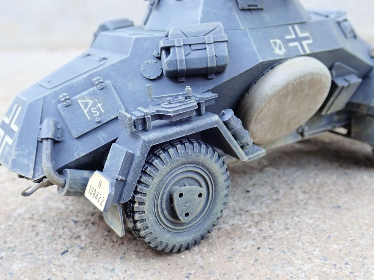 激レア1/150装甲車。 ◉4輪装甲車 sdkfz222（TAMIYA 1/35 MM51）1975年製作 : T.M.の