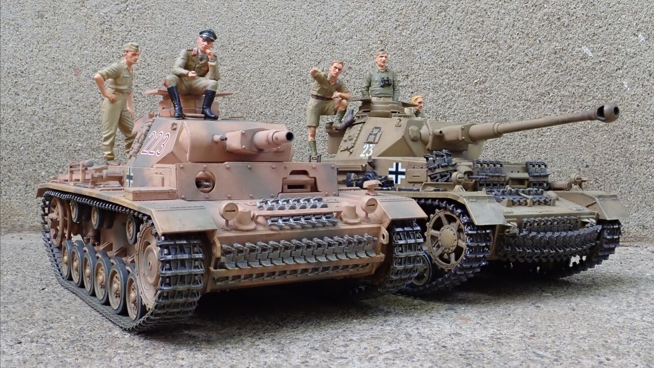 ◉3号戦車N型（TAMIYA 1/35 MM290）MASTER BOX製のロンメル将軍他3名を