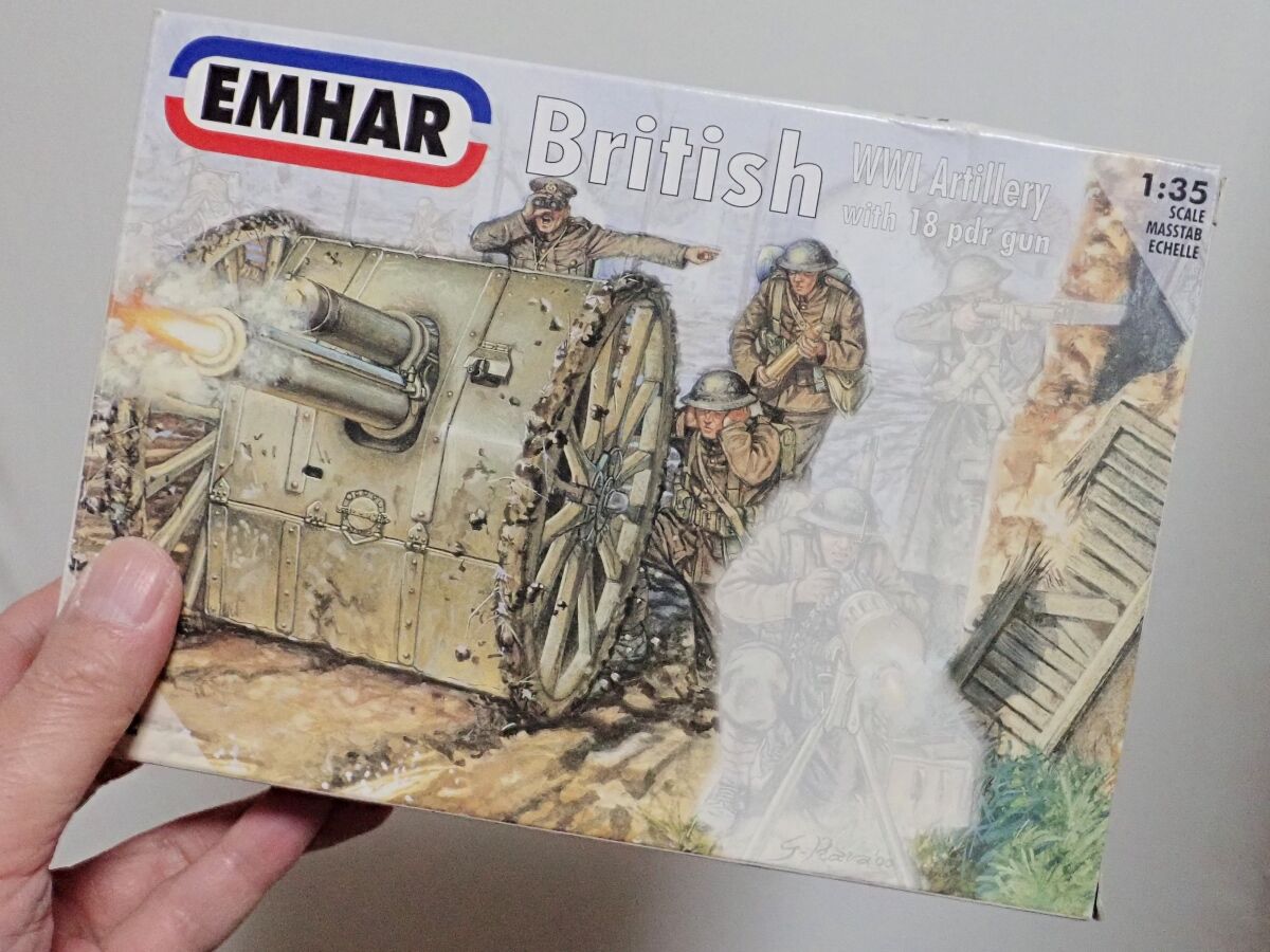 T M のプラモmuseum イギリスww1砲兵 18ポンド砲付き Emhar 1 35 年2月完成 総部品数わずか16個ですがなかなかの出来