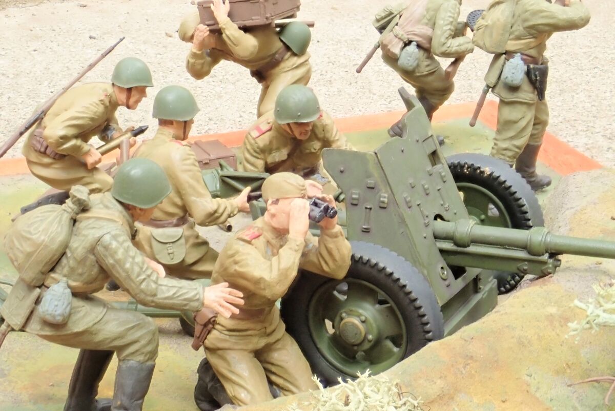 ◉45mm対戦車砲M42（ICM 1/35）＋ソビエト砲兵クルー（MiniArt 1/35