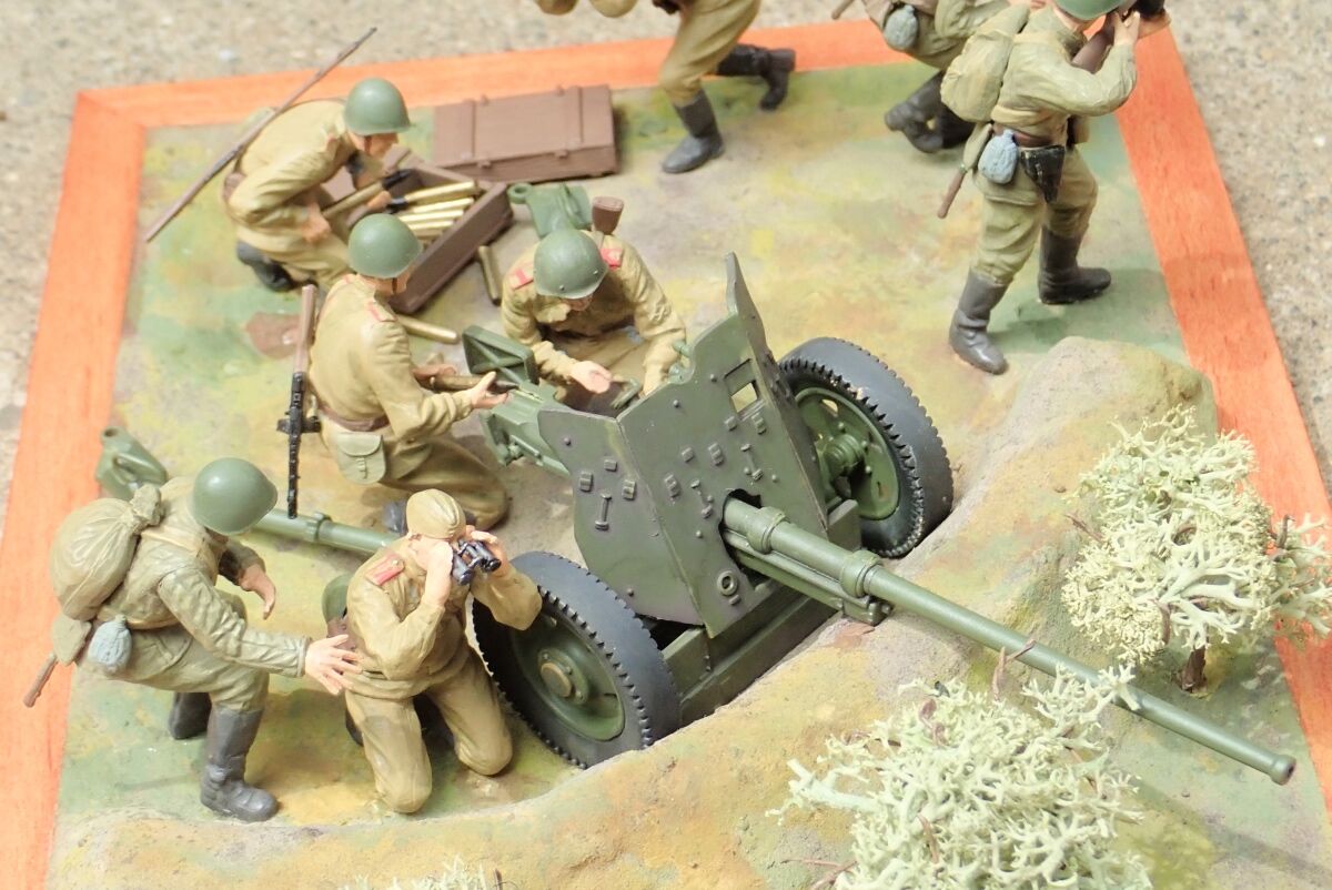 ◉45mm対戦車砲M42（ICM 1/35）＋ソビエト砲兵クルー（MiniArt 1/35