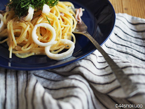 ひとりごはんに簡単 明太クリームパスタ ４４食堂 よんよんしょくどう 滋味ごはん ときどき甘味