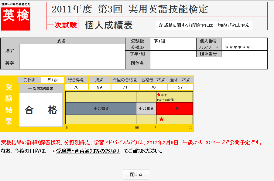 1次試験合格してました 英検準1級 ｔｏｅｉｃ ｓｃｏｒｅと英検の記録