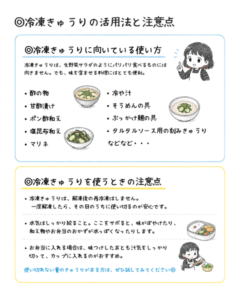 きゅうりの丸ごと冷凍方法