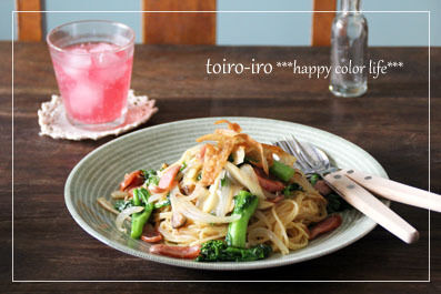 トイロイロ ***happy color life***-菜の花の梅パスタ