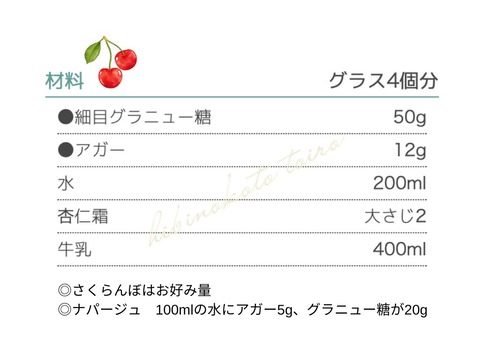 □ナパージュ 100mlの水にアガー5g、グラニュー糖が20g。-2