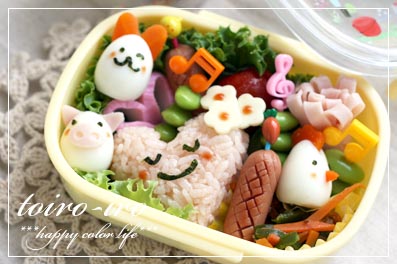 トイロイロ ***happy color life***-ハートちゃんと愉快な仲間たち弁当