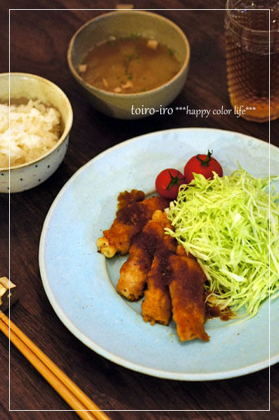 トイロイロ ***happy color life***-肉巻き大根の生姜焼き