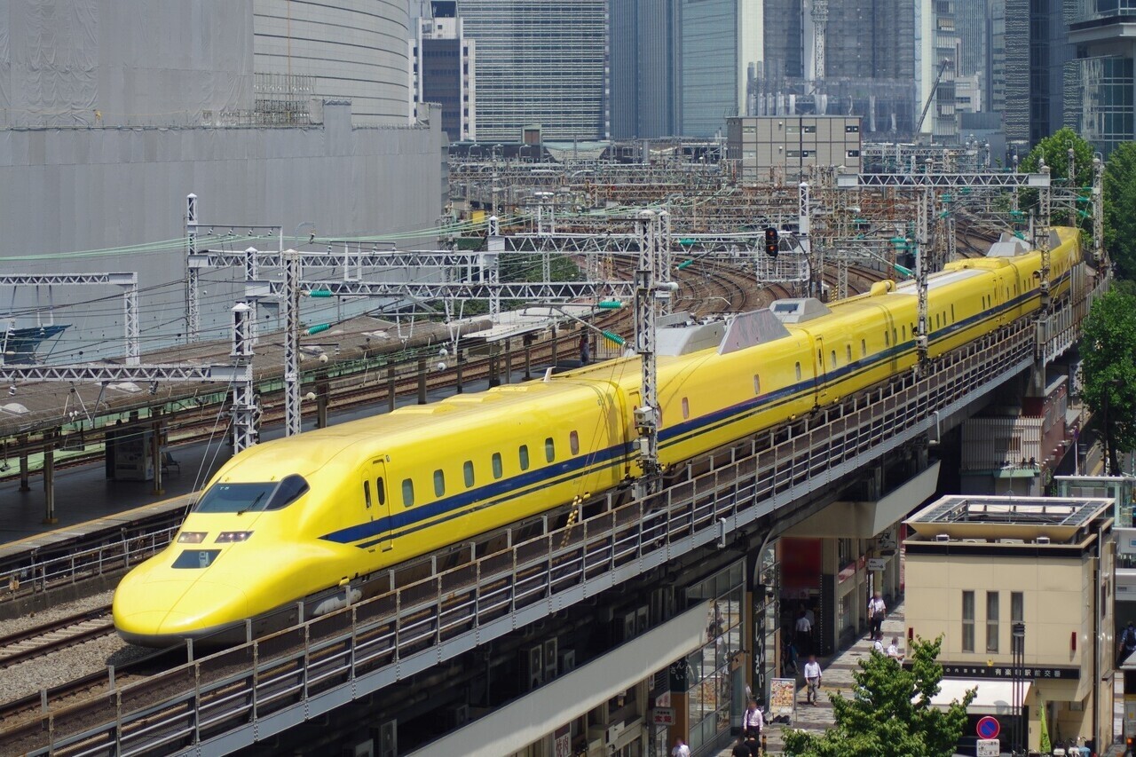 923形】ドクターイエロー(JR東海)にありがとうT4編成装飾 : 湘南色の