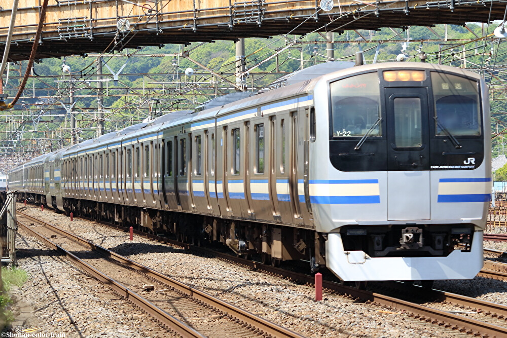 日中の東海道を走行】横須賀・総武快速線E217系Y-22編成＋Y-125