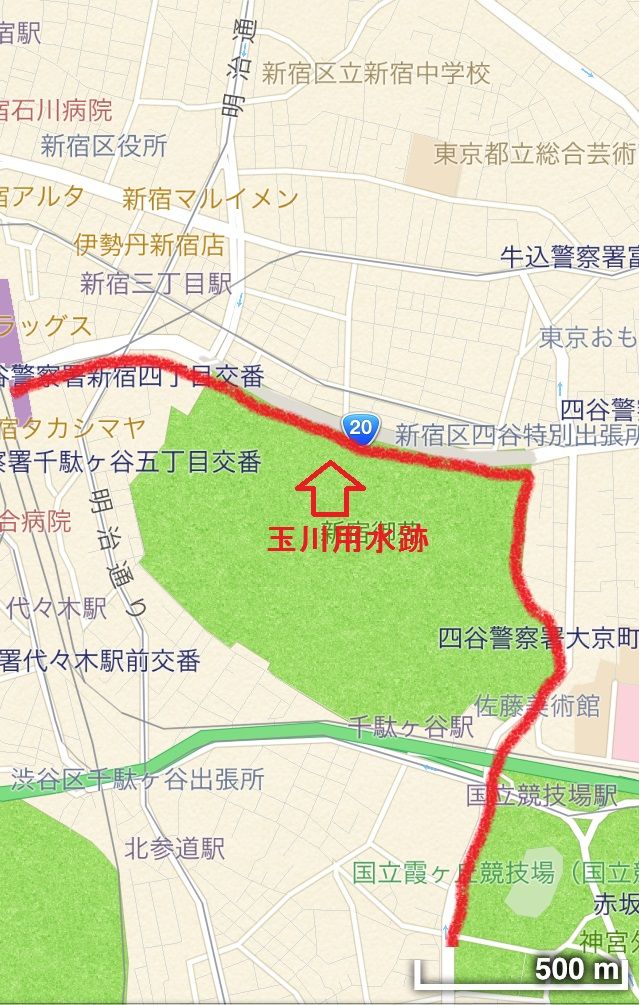 新宿にあった玉川用水（上水）ルート 旧街道をロードバイクで！ゼロからの挑戦
