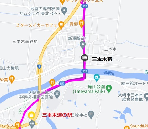 地図 三本木宿