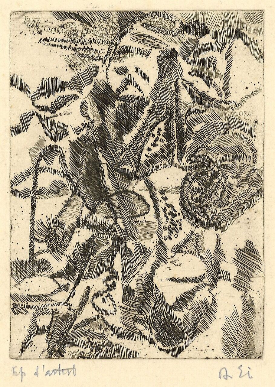 No.6 瑛九 銅版画 ささやき