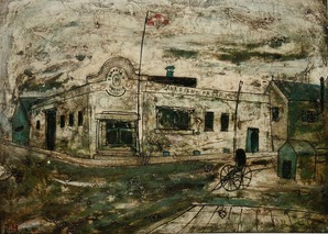 図1 松本竣介『街角(横浜)』1941年