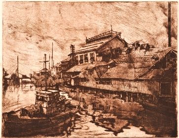 関野潤一郎の木版画「春」 関野潤一郎の木版画「春」
