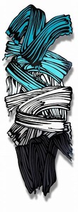 Ha Myoung Eun_Cobalt teal mini BRUSH 86x31x3cm mixed media 2022