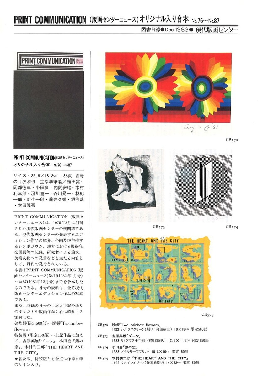 1983年12月版画センターニュース76-87合本 表