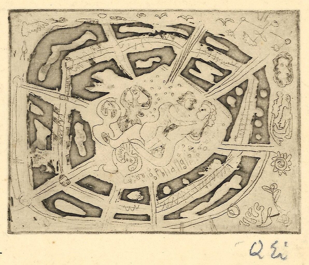 No.1 瑛九 銅版画 公園