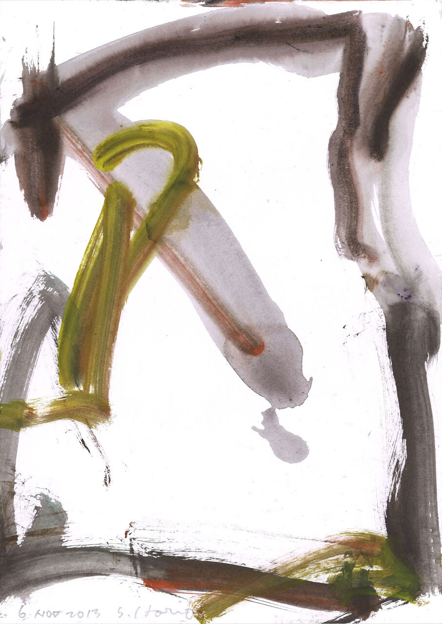 堀尾貞治 アクリル絵画 墨絵54