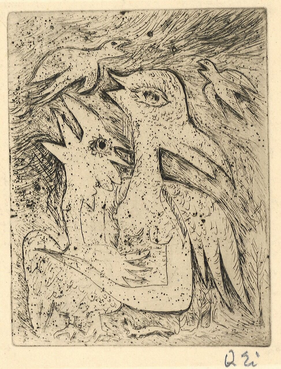 No.4 瑛九 銅版画 鳥の精