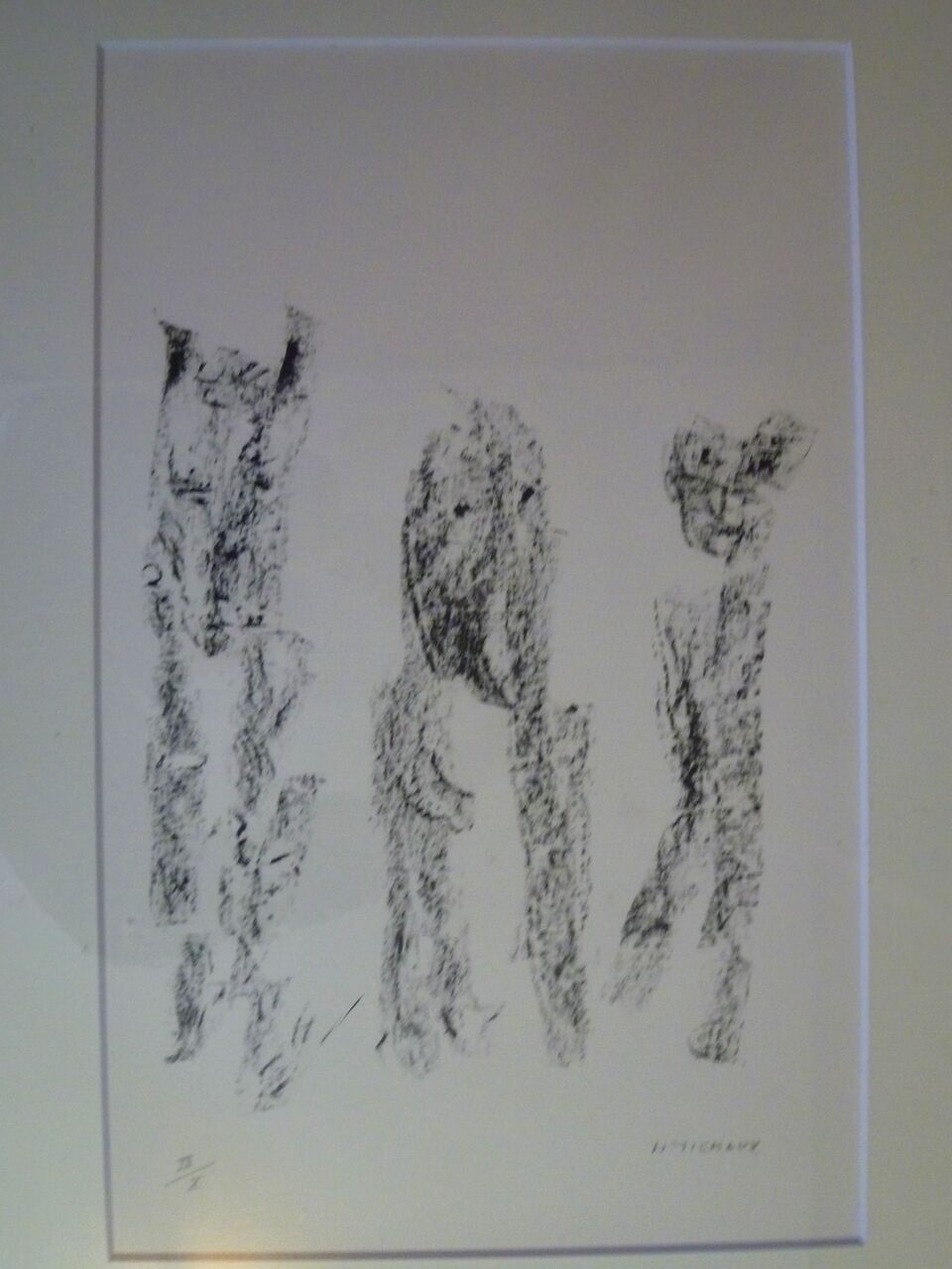 アンリ•ミショー(Henri Michaux)リトグラフ/額装+同作品掲載作品集 アンリ•ミショー(Henri Michaux)リトグラフ/額装+同作品掲載作品