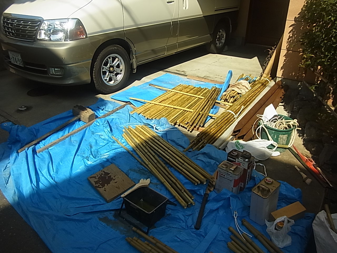 竹垣工事と植栽工事 京都市右京区の植木屋 土岐造園の現場日誌