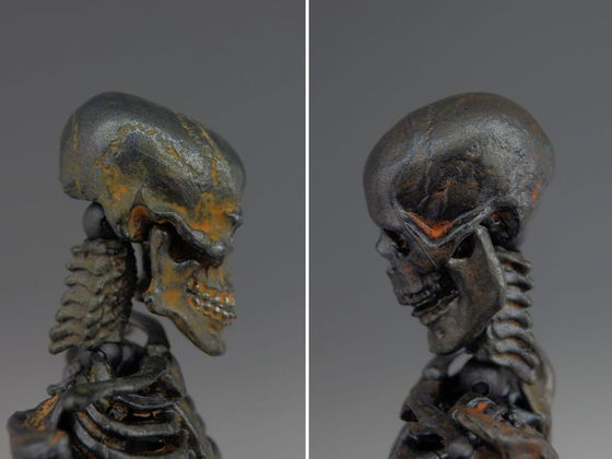 海洋堂 KT Project KT-009 タケヤ式自在置物 骸骨武者 -鉄錆地調