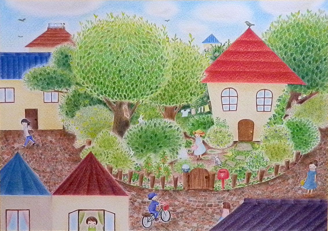 庭が森になったらいいのにな Tokotokoイラストさんぽ道