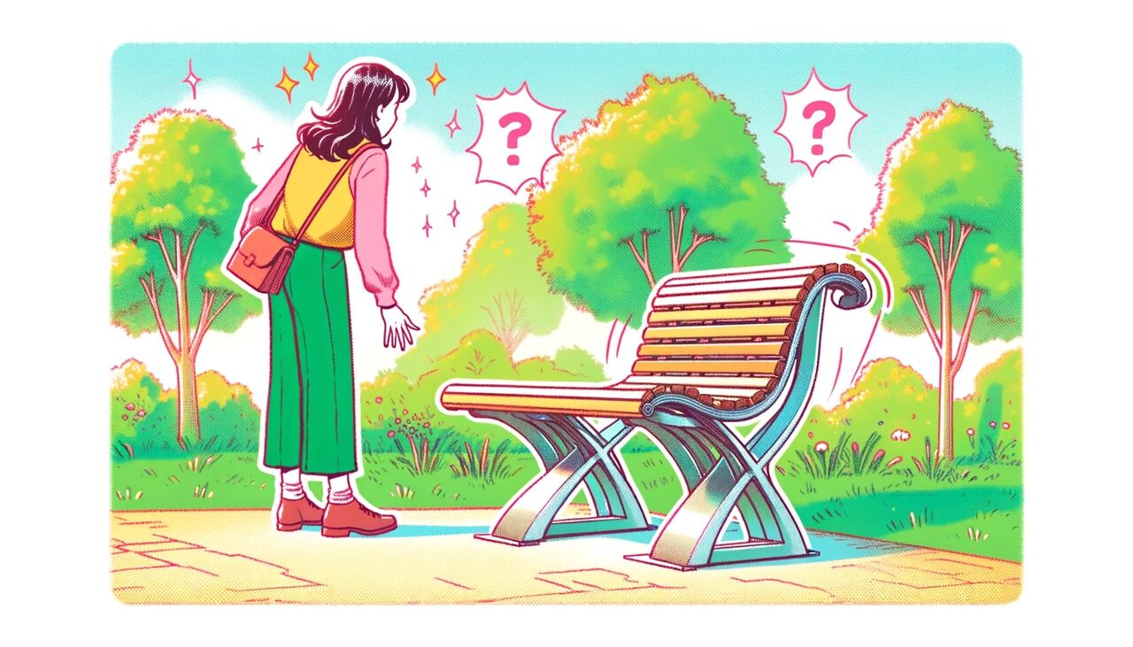 「座る面がアーチ状」新宿区の公園に設置された“意地悪ベンチ”の物議！その理由とは？