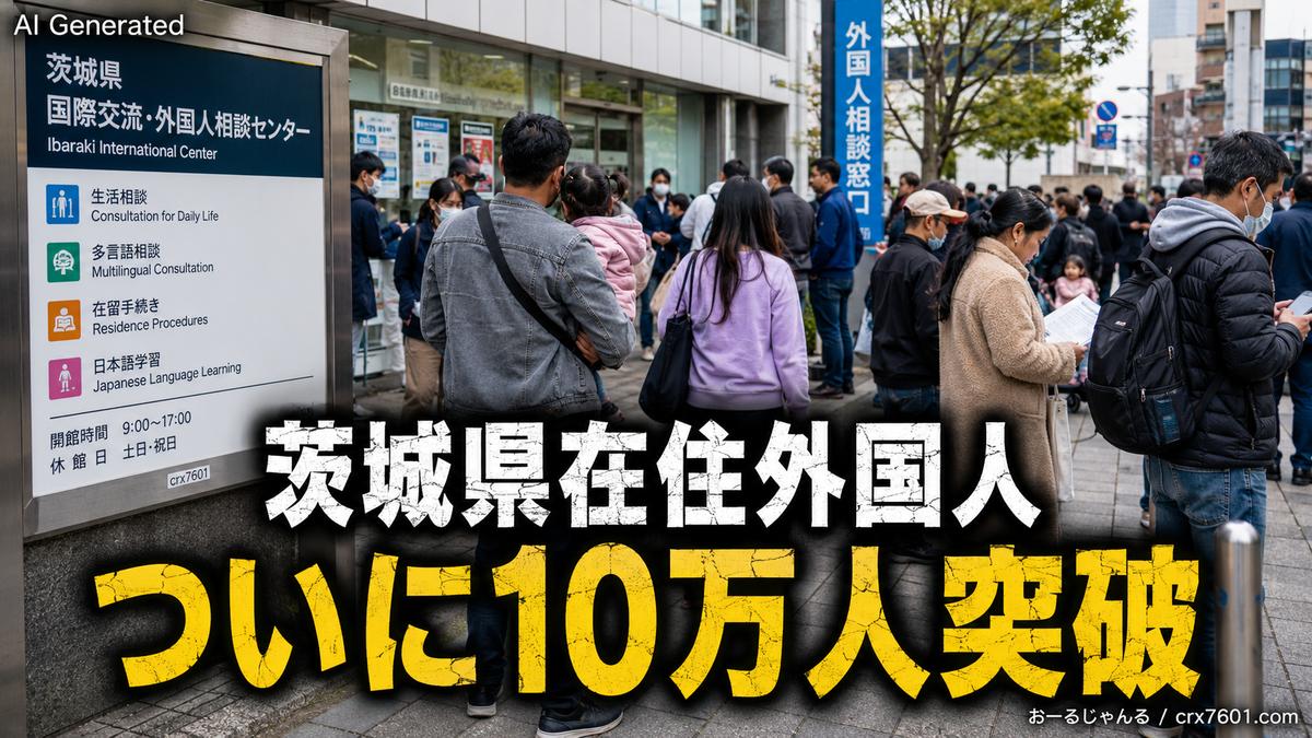 【悲報】茨城県在住外国人、ついに10万人突破「待って！もしここからペースが加速するようなら···」