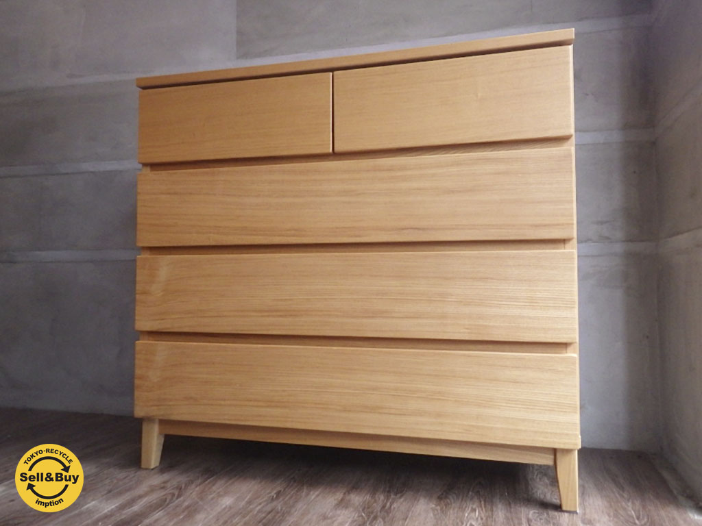 無印良品 4段チェスト タモ材 廃盤品 無印良品 売れ筋 タモ材
