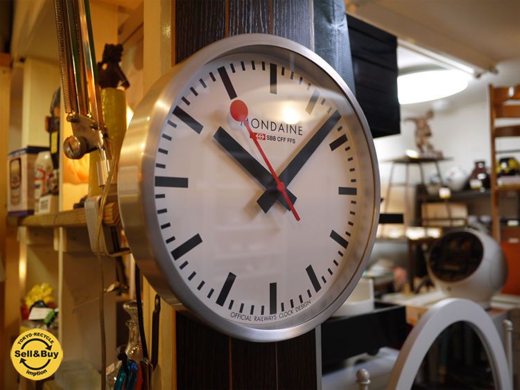 MONDAINE （モンディーン）壁掛け時計　動作品　スイス　鉄道　時計 MONDAINE モンディーン SBB ウォールクロック 25cm｜designshop