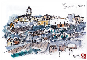 中尾彬　スケッチ画　ヨーロッパからの絵の便り 1985 中尾彬 スケッチ画 ヨーロッパからの絵の便り 1985 中尾彬