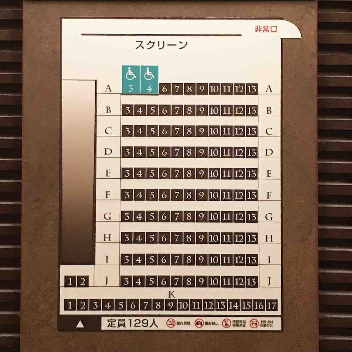 川崎チネチッタ Cine2 座席表のおすすめの見やすい席 トーキョー映画館番長