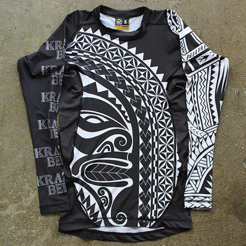 KRAZY BEE トライバルデザイン 長袖カットソー Lクレイジービー格闘技 RVCA x 山本“KID”徳郁創設の格闘家集団・KRAZY BEE x GAKKIN