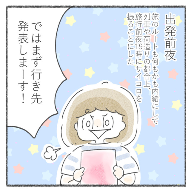 サイコロの旅のルート発表宣言の漫画