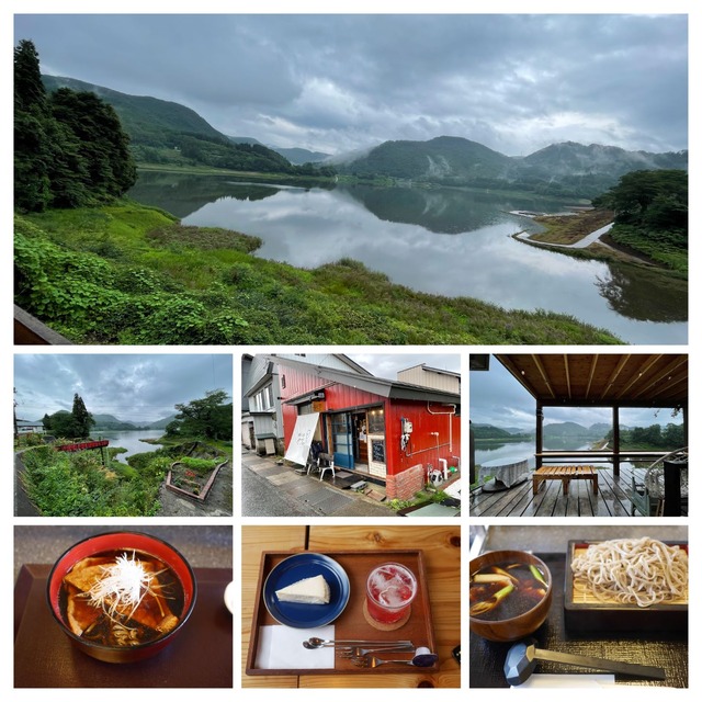 錦秋湖とネビラキカフェ