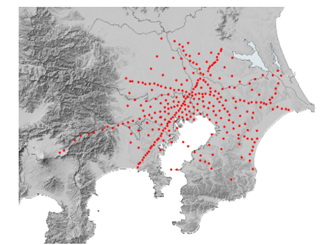 MeSO-net観測点分布