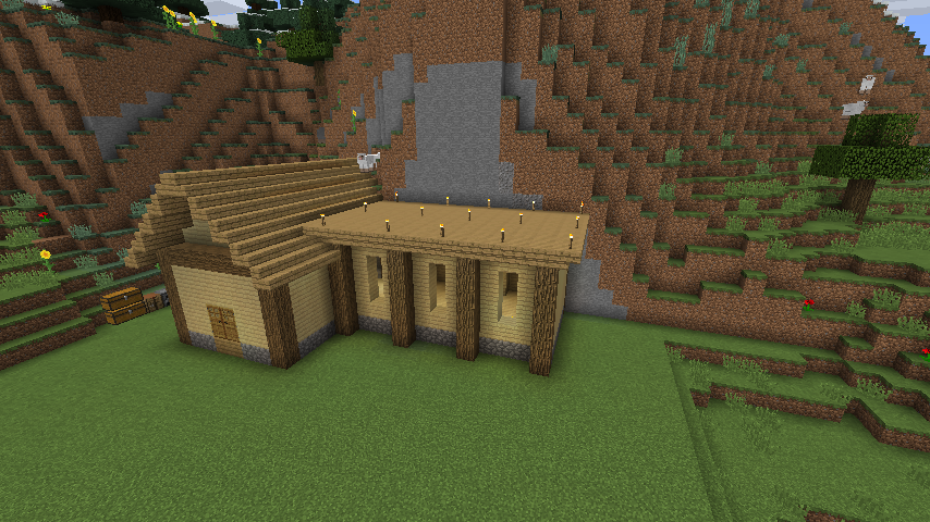 Minecraft ブランチマイニング場入り口の建屋を作る とるそんのマインクラフト活動記