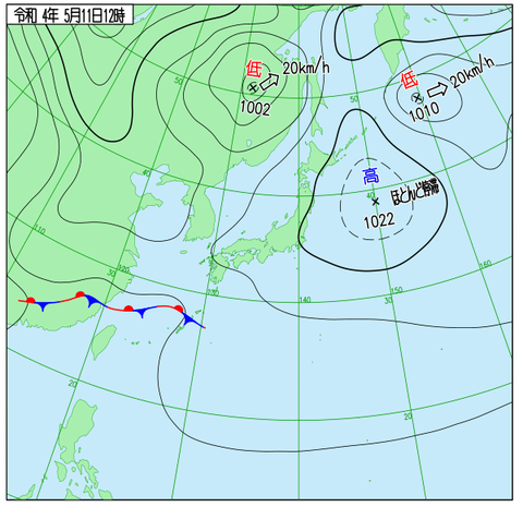 12時天気図