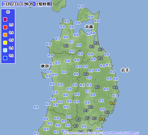 ７時の日照