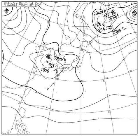 ３時天気図