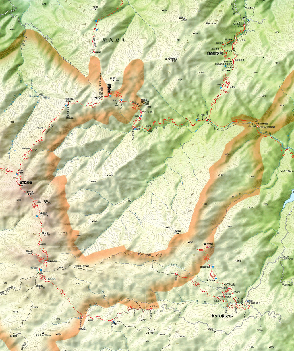 屋久島山岳地図