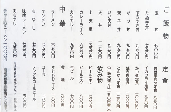 メニュー601