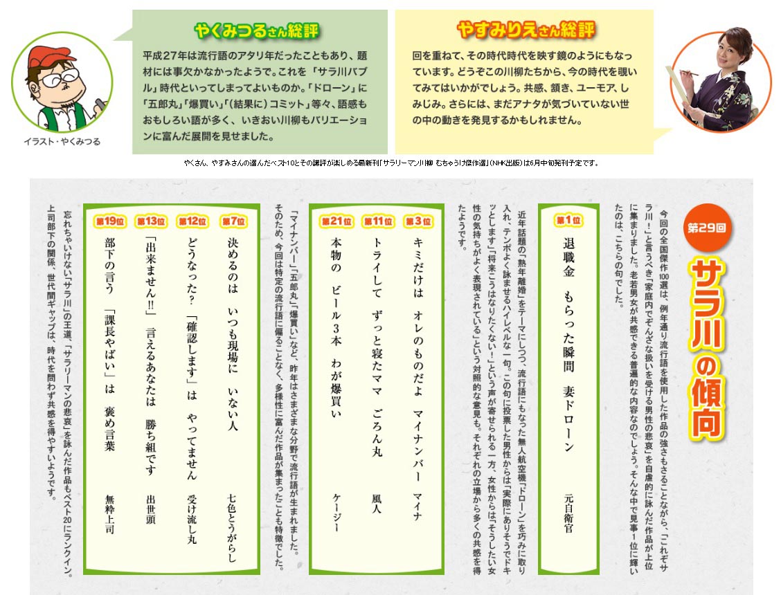 サラリーマン川柳ベスト10…第一生命 : 麻生区 はるひ野・若葉台