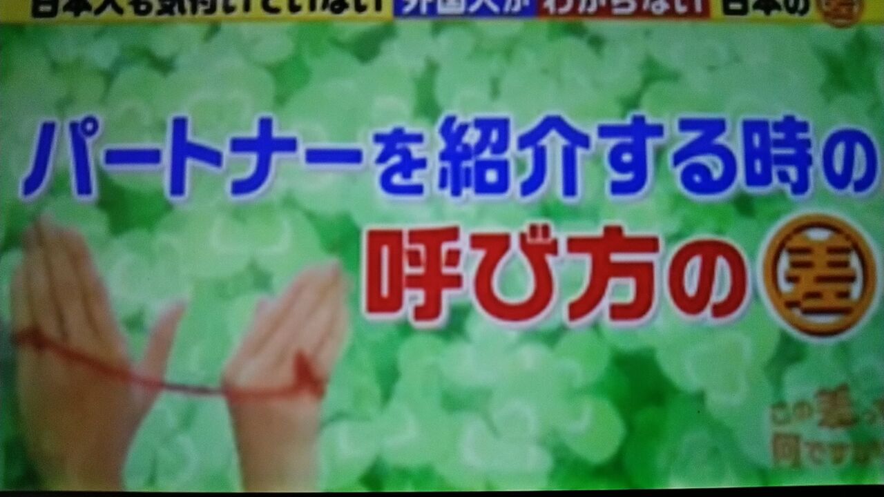 パートナーを紹介する時の呼び方の差 蜻蛉の一人言